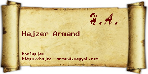 Hajzer Armand névjegykártya